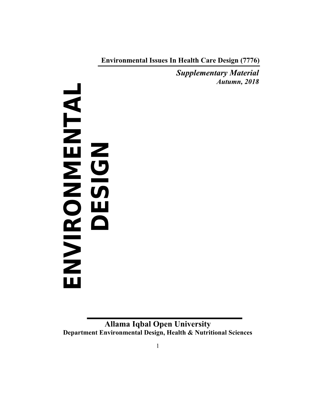 Environmental Issues in Health Care Design