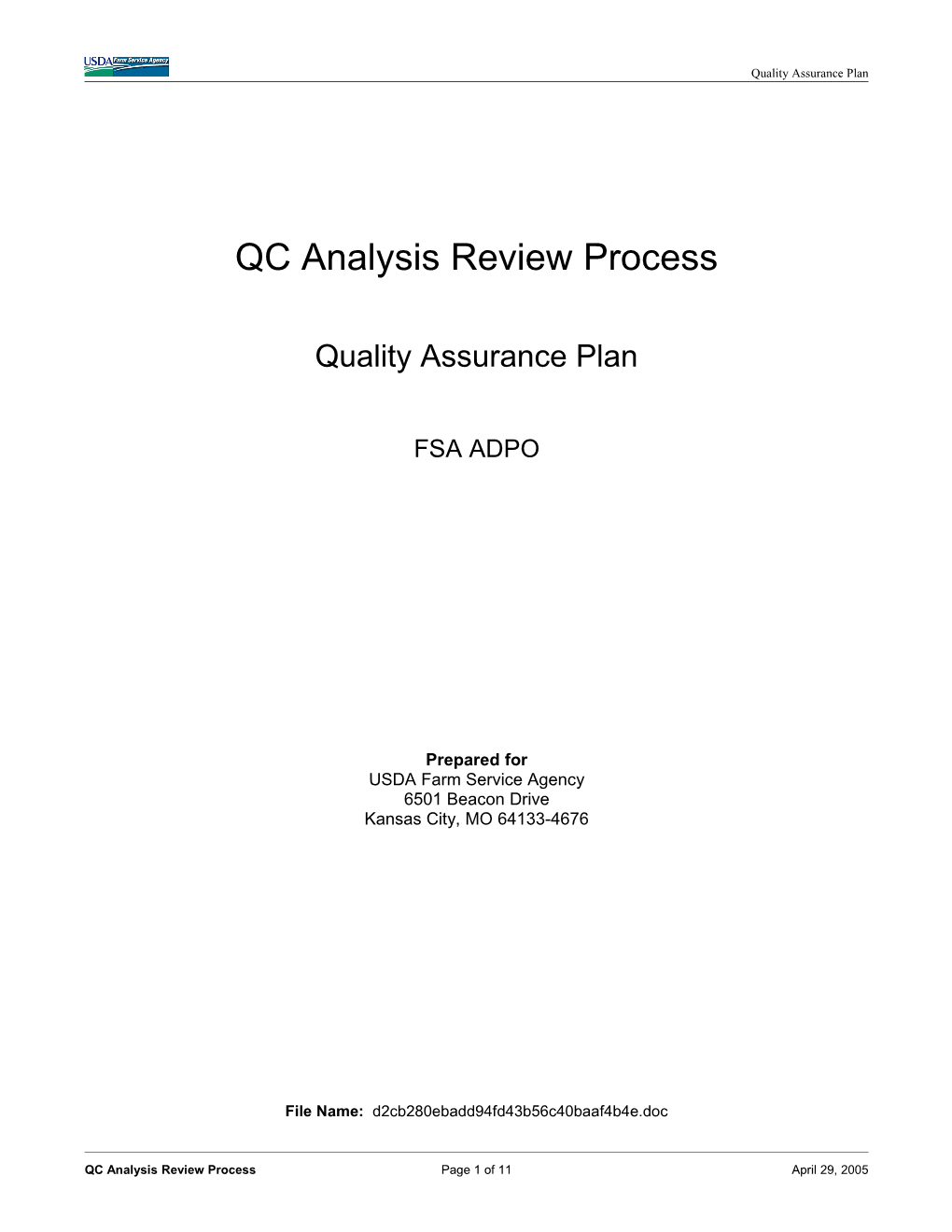 QC Analysis Review Process
