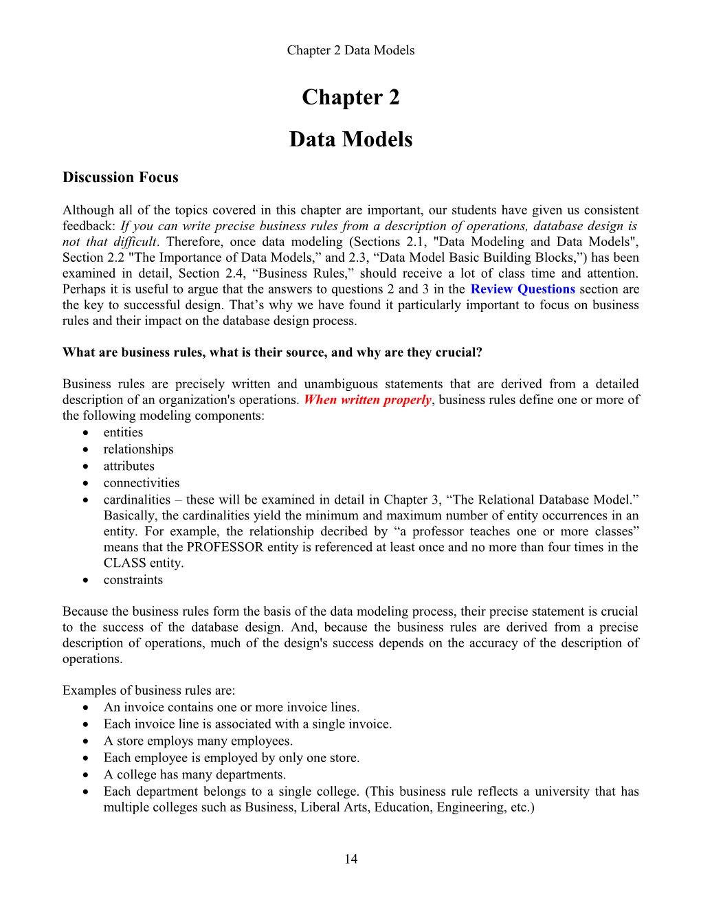 Chapter 2 Data Models