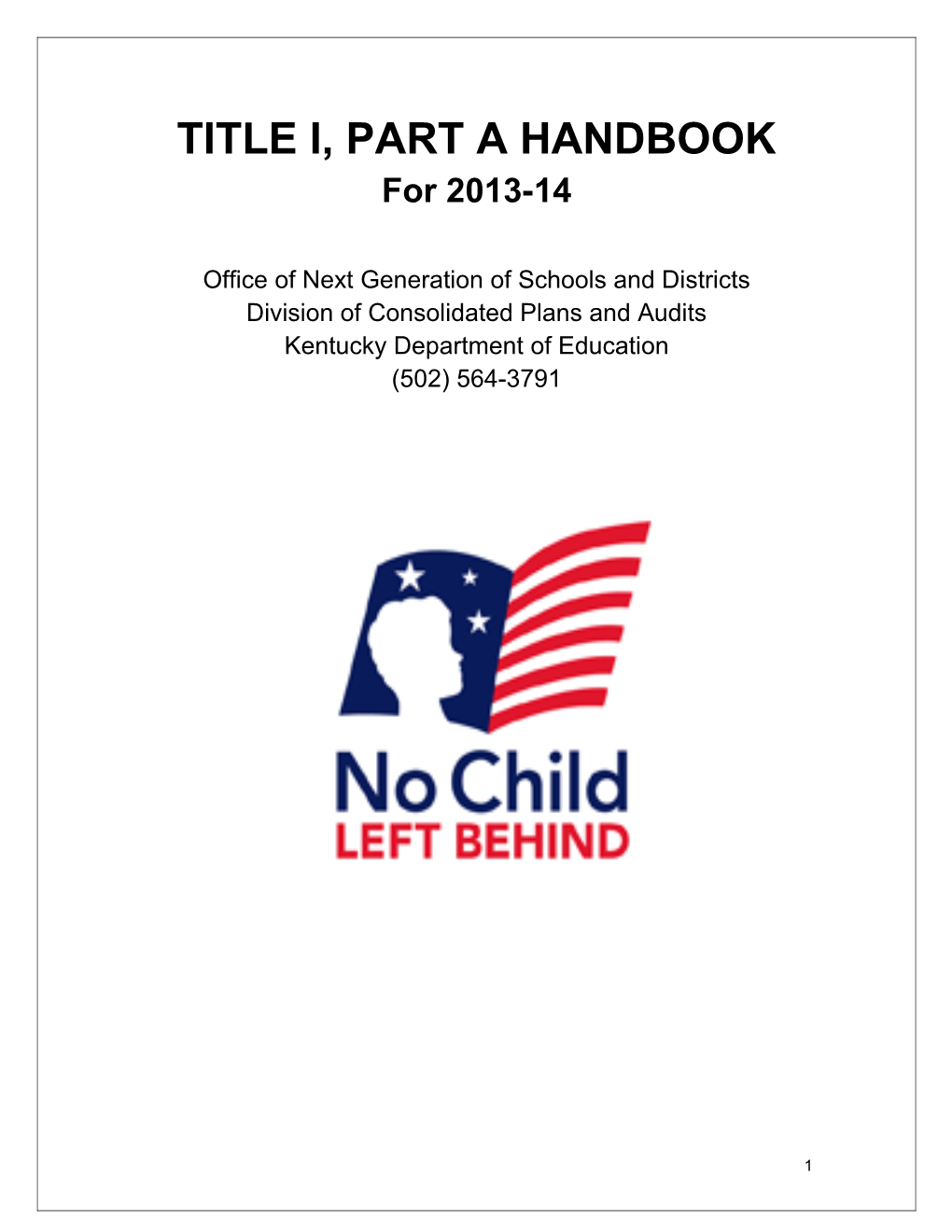 2013-14 Title I Part a Handbook