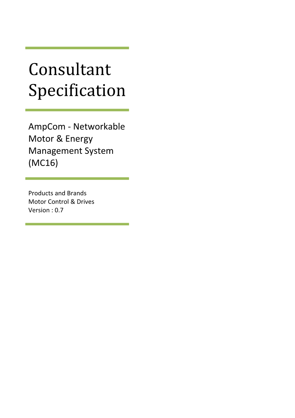 Ampcom Consultant Specification