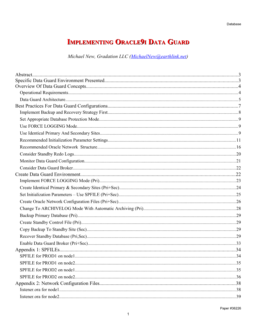 Implementing Oracle9i Data Guard