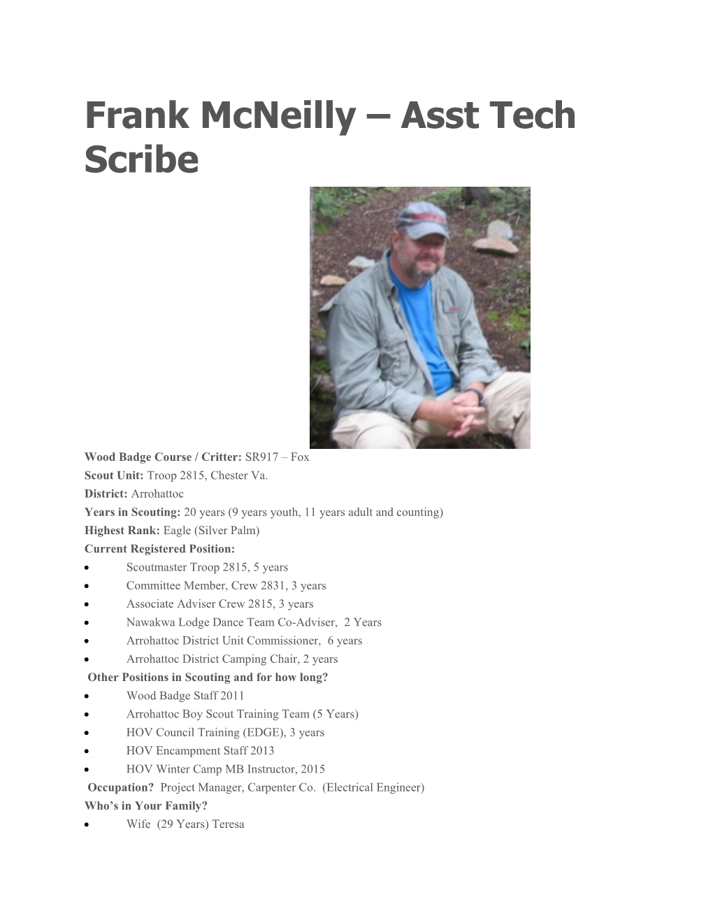 Frank Mcneilly Asst Tech Scribe