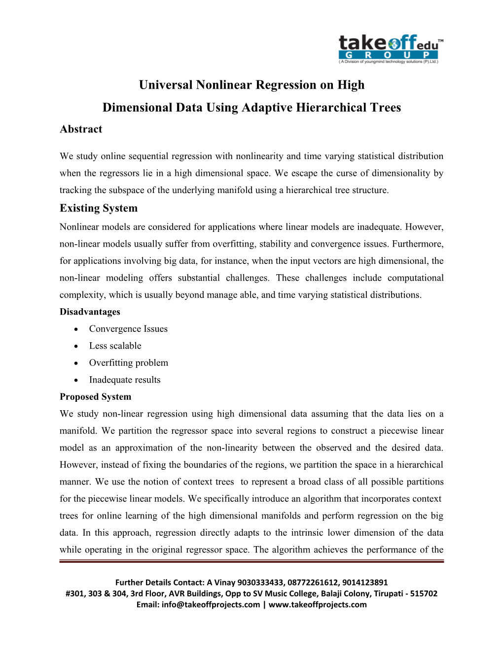 Universal Nonlinear Regression on High