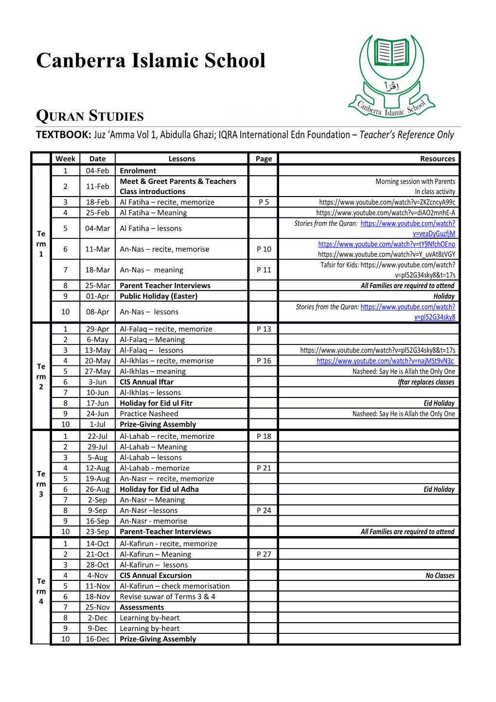 Quran Studieslevel 1