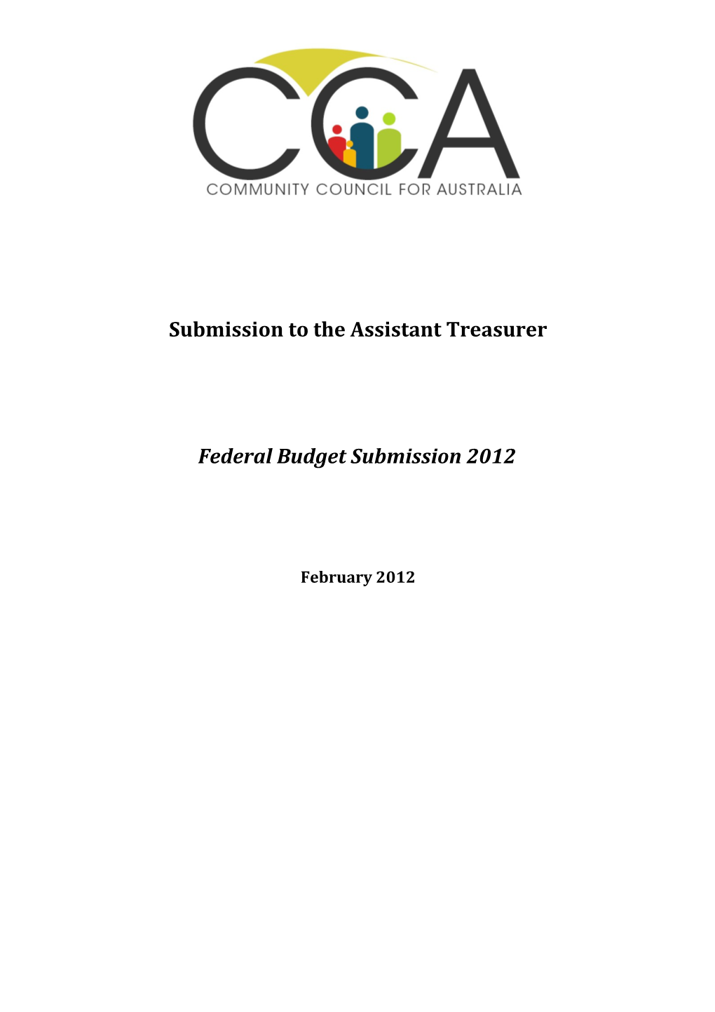 Community Council for Australia: Federal Budget Submission 2012