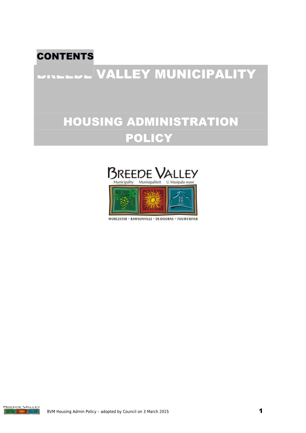 Housing Admin Policy