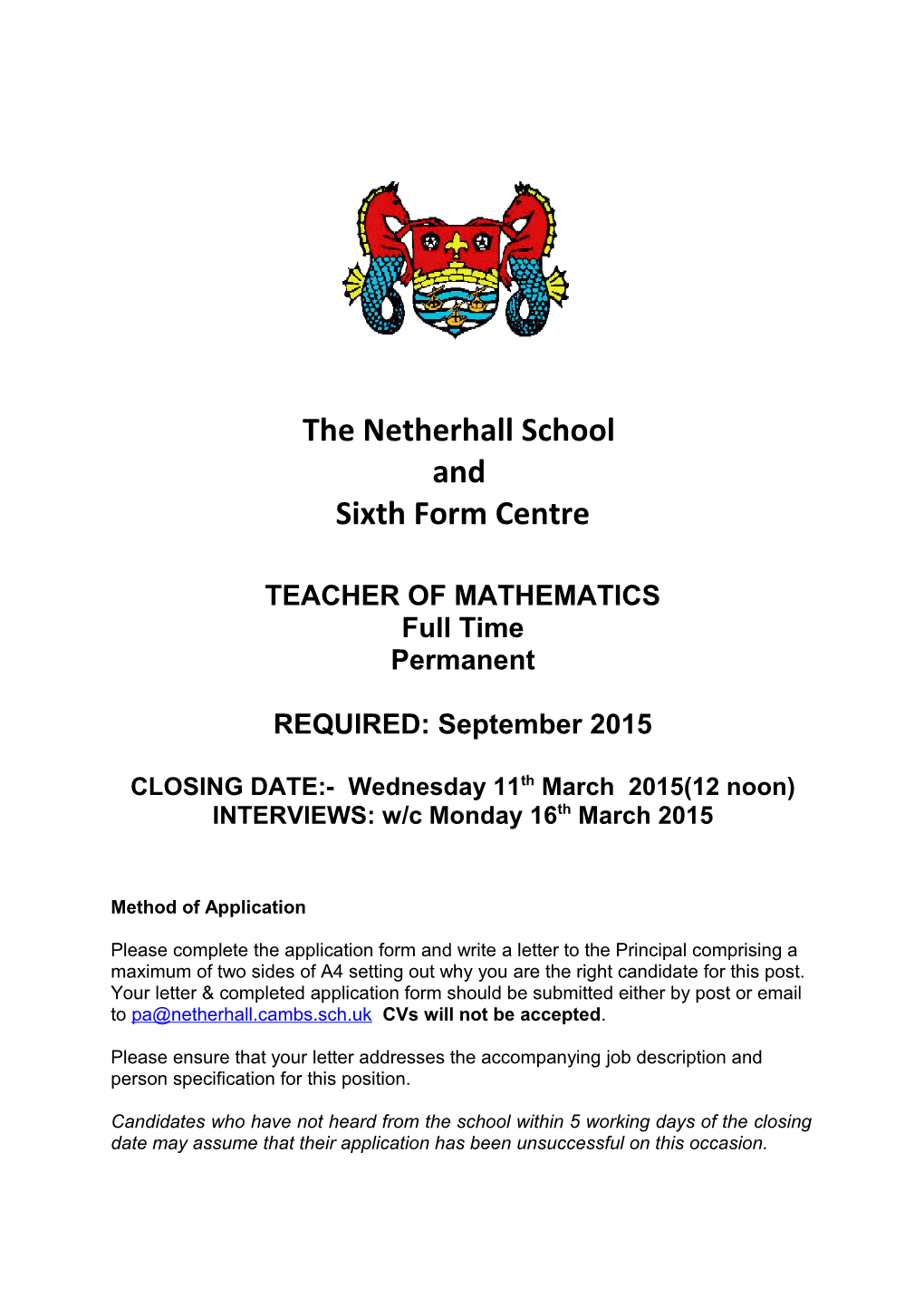 The Netherhall School, Cambridge
