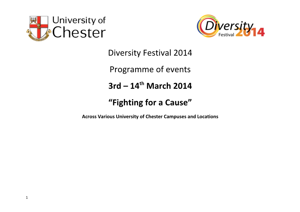 Across Various University of Chester Campuses and Locations