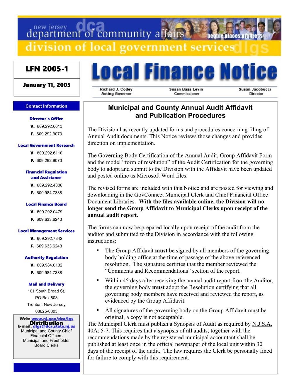 Local Finance Notice 2005-1January 11, 2005Page # 2