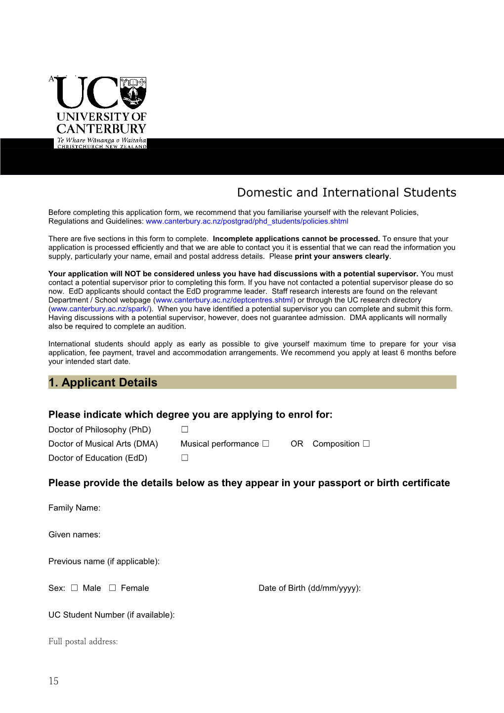 Domestic and International Students