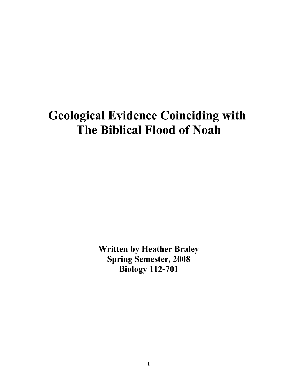 Geological Evidence Coinciding With