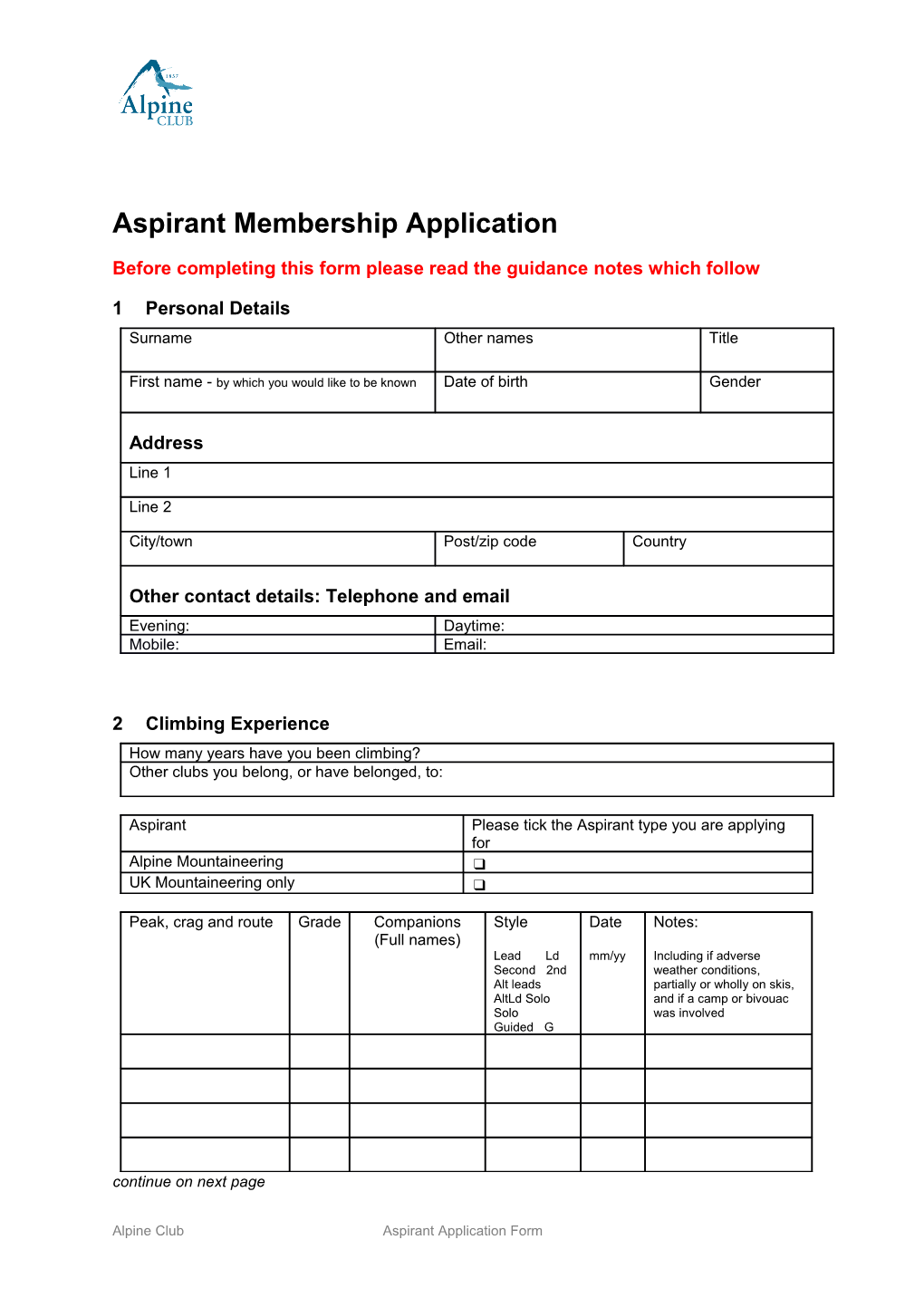 Before Completing This Form Please Read the Guidance Notes Which Follow