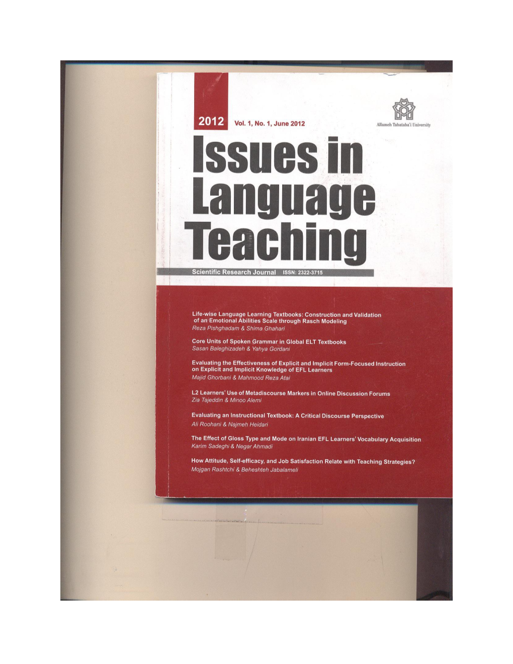 Life-Wise Language Learning Textbooks: Construction and Validation of an Emotional Abilities