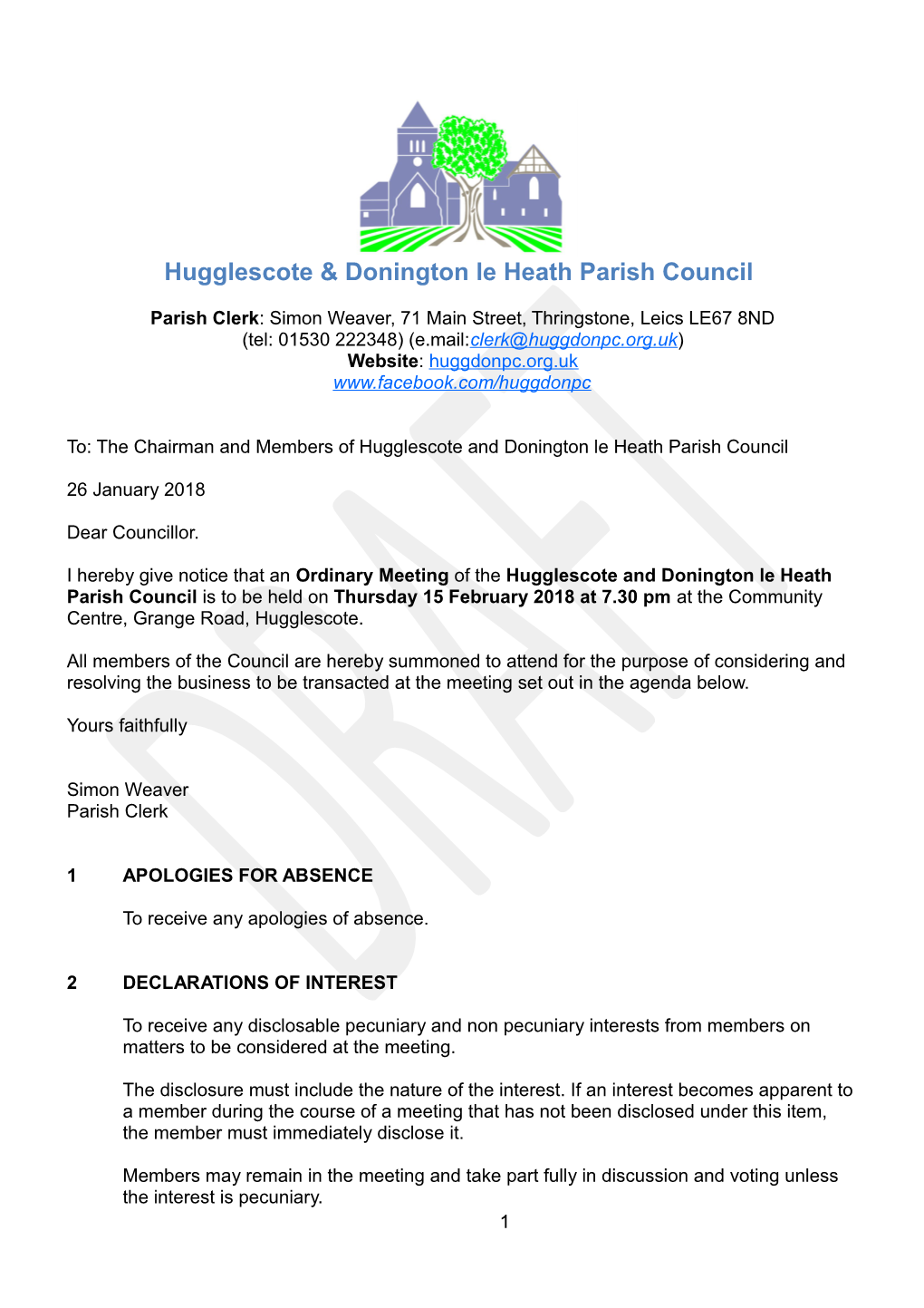 Hugglescote & Donington Le Heath Parish Council