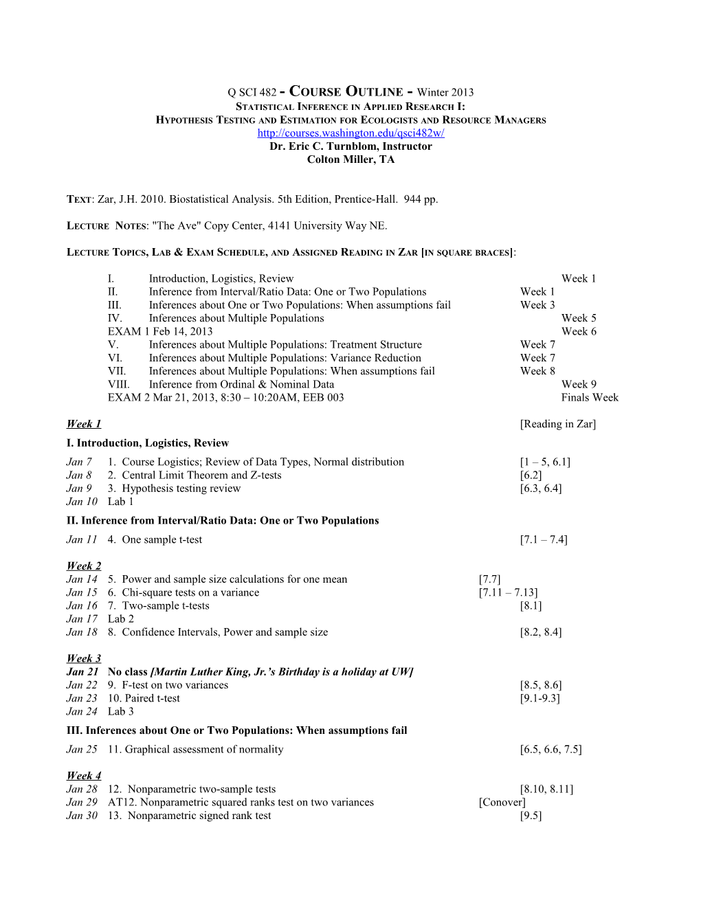 Statistical Inference in Applied Research I