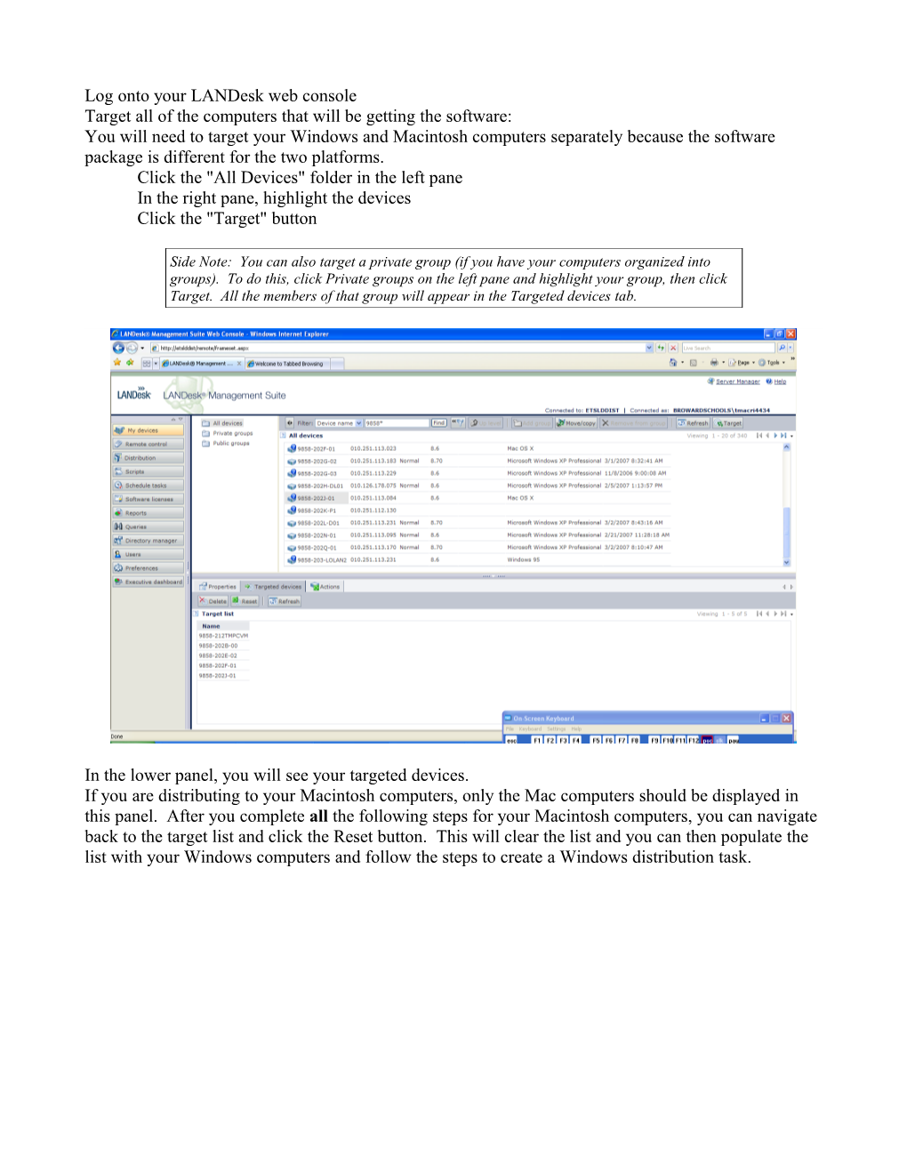 Log Onto Your Landesk Web Console