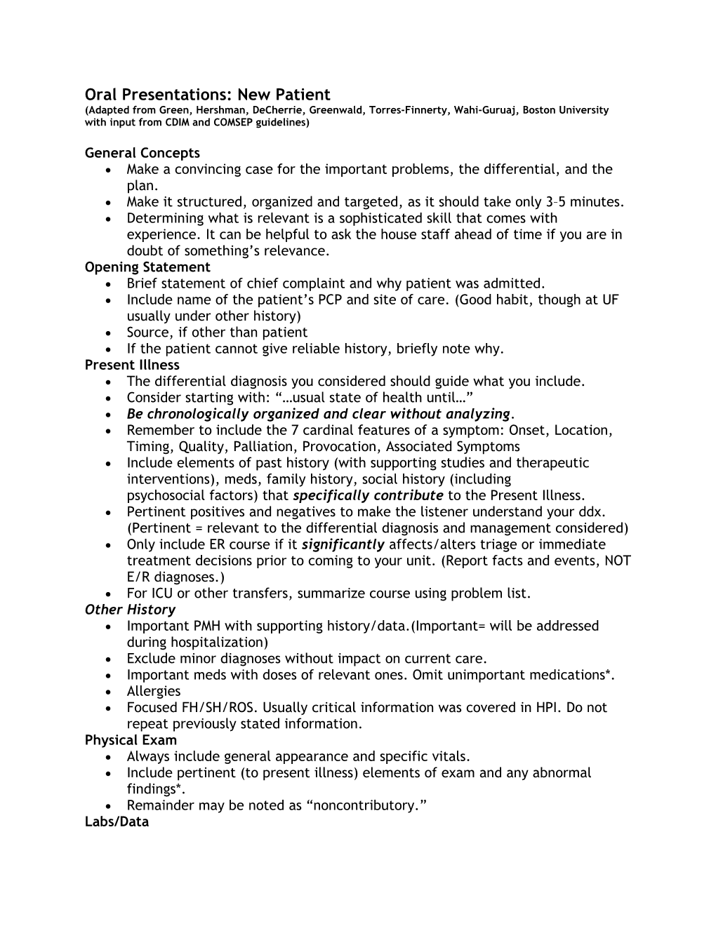 Oral Presentations: New Patient