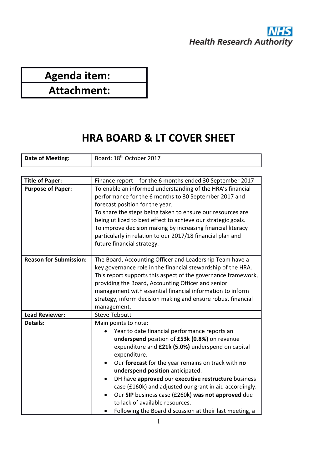 Hra Board & Lt Cover Sheet