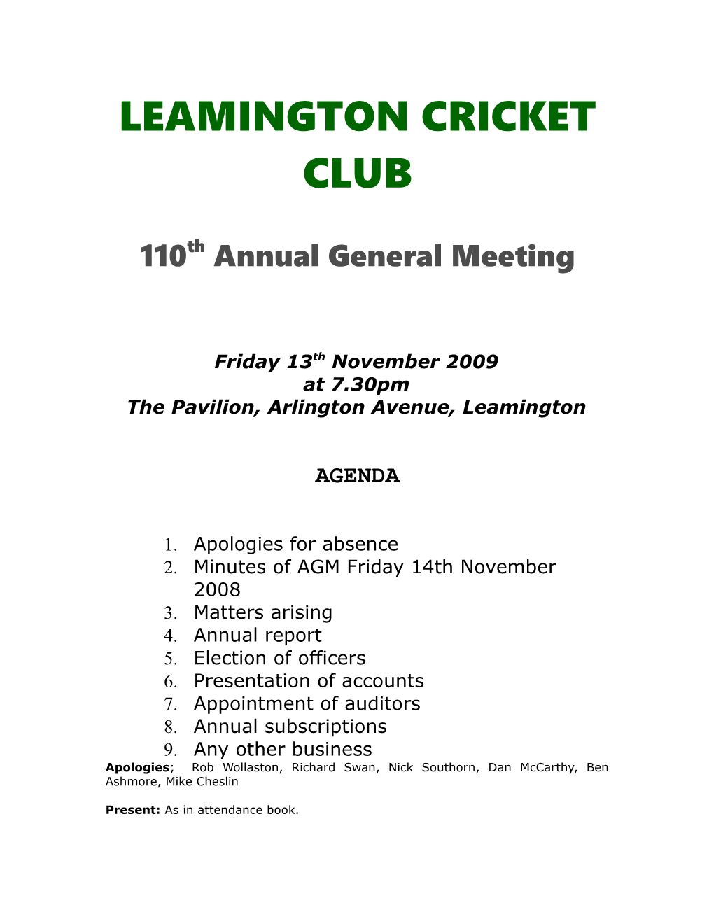 Leamington Cricket Club