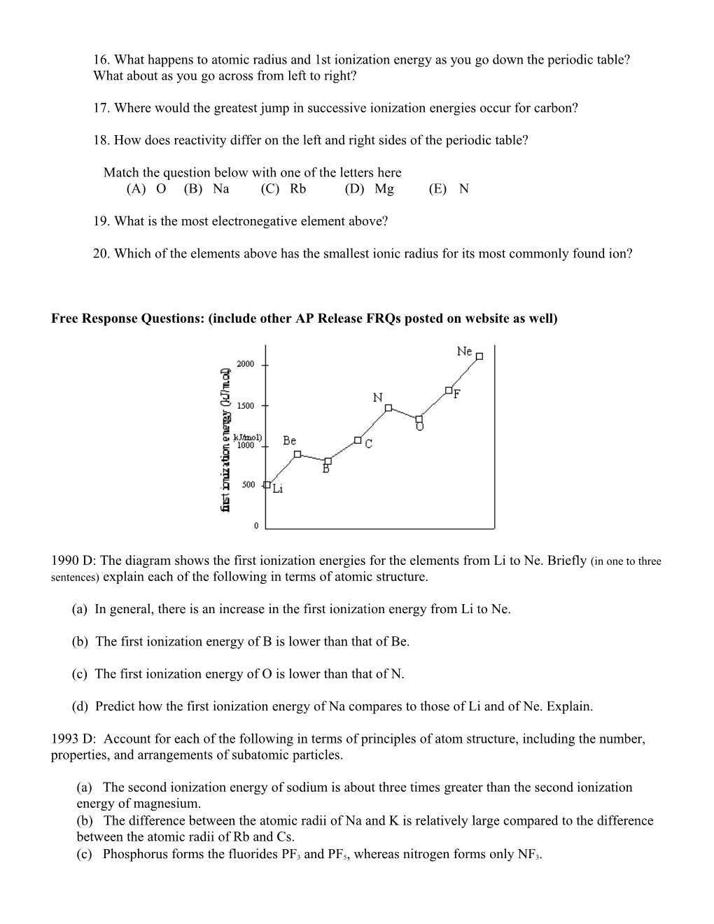 AP Chemistry Study Guide Chapter 6 and 7, Atomic Structure and Periodicity