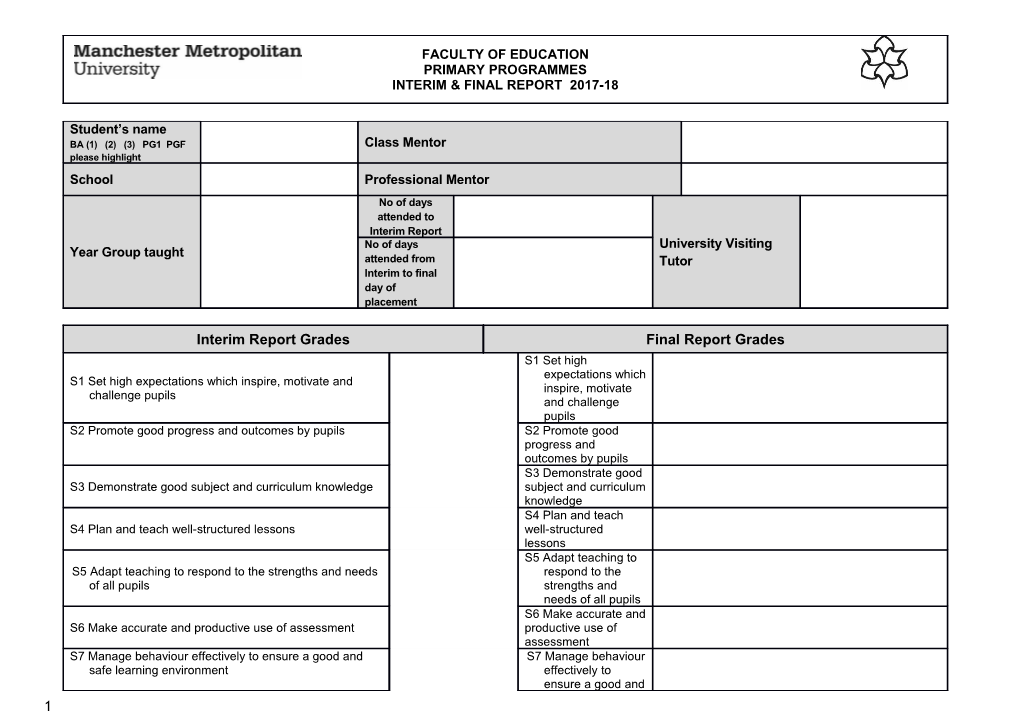 Guidance for Completion of Interim and Final Report Form