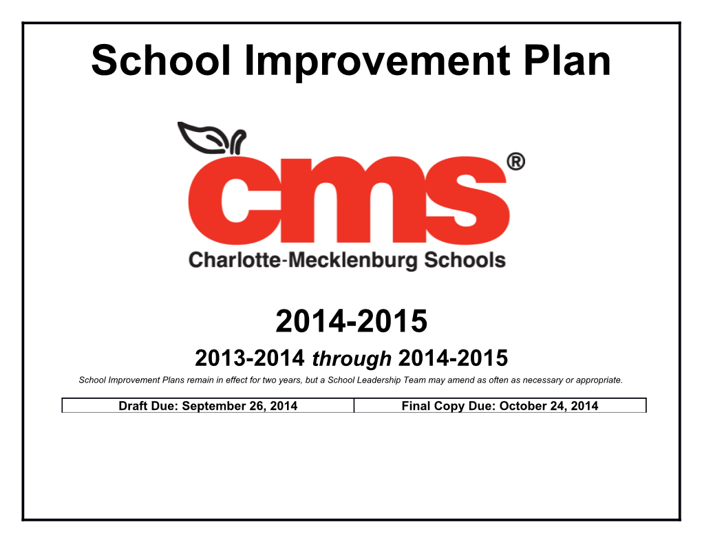 2014-2015 Smithfield Elementaryschool Improvement Plan Report