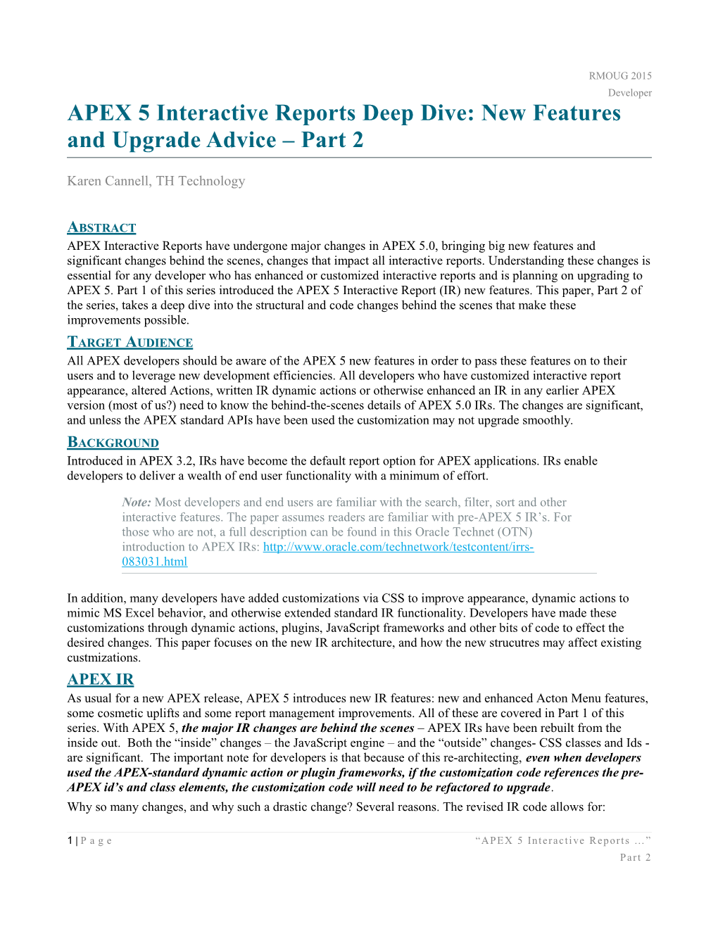 APEX 5 Interactive Reports Deep Dive: New Features and Upgrade Advice Part 2