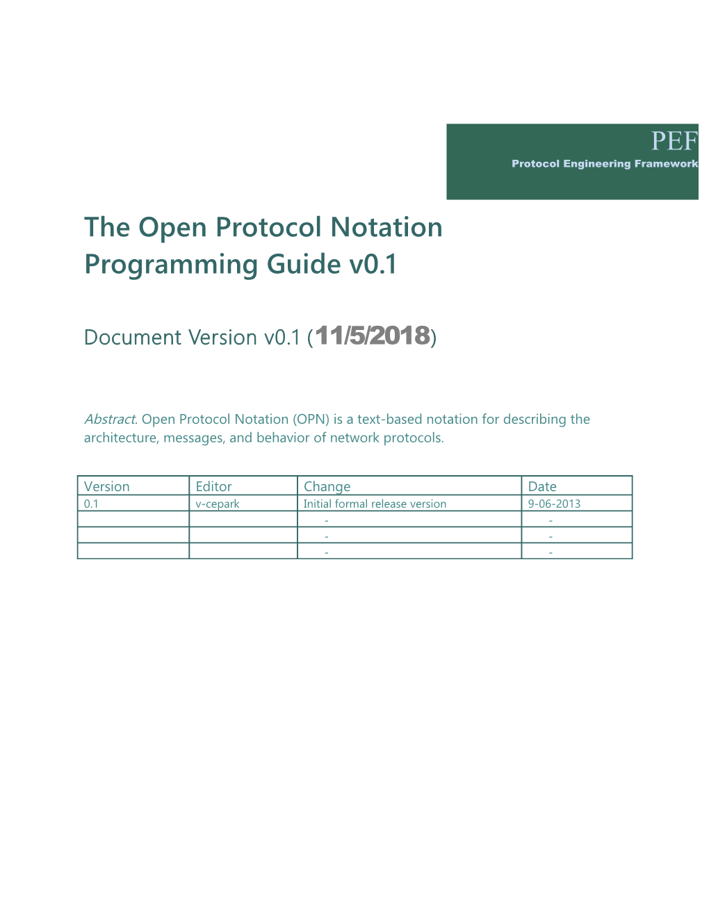 Open Protocol Notation Definition V0.3