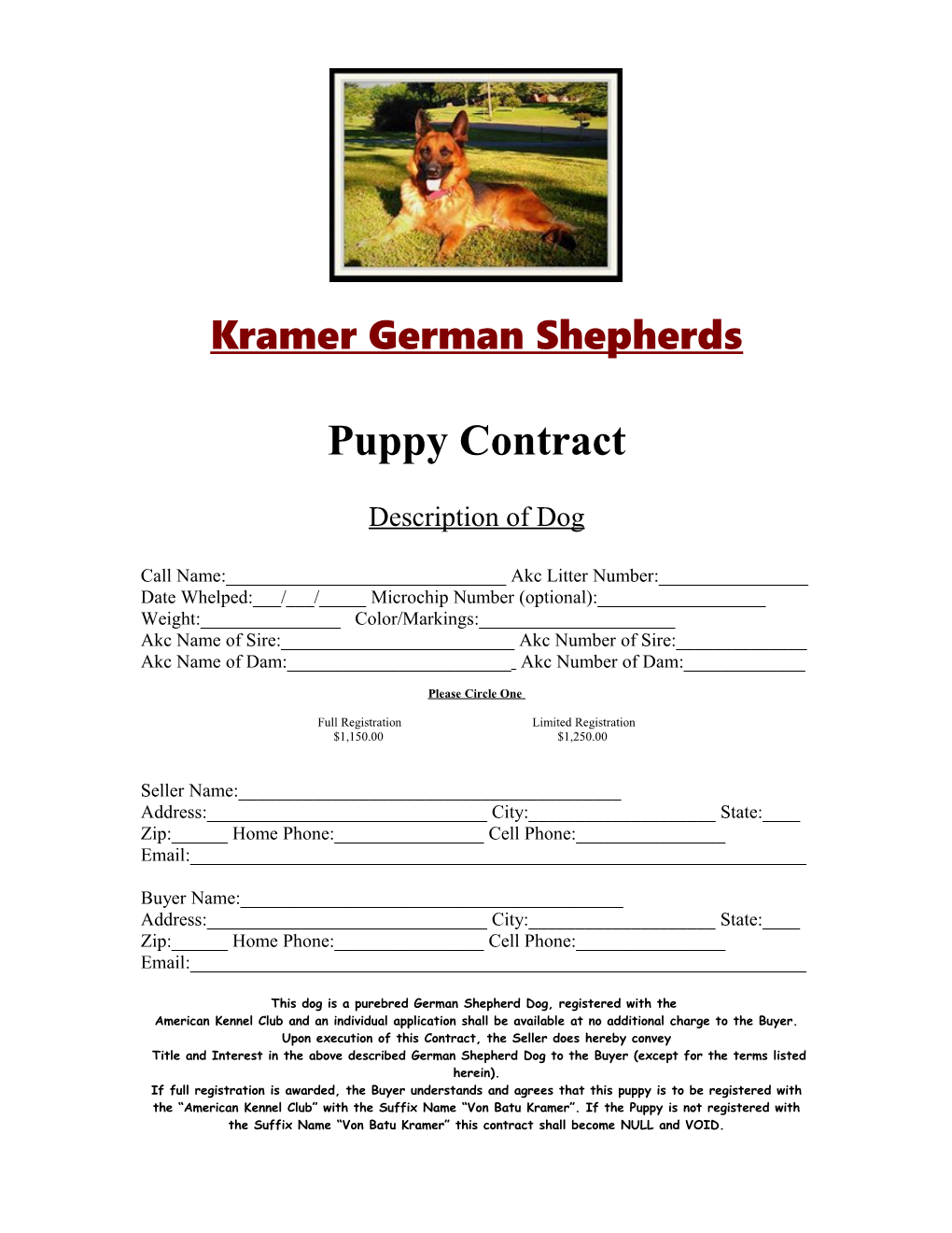 Kramer German Shepherds