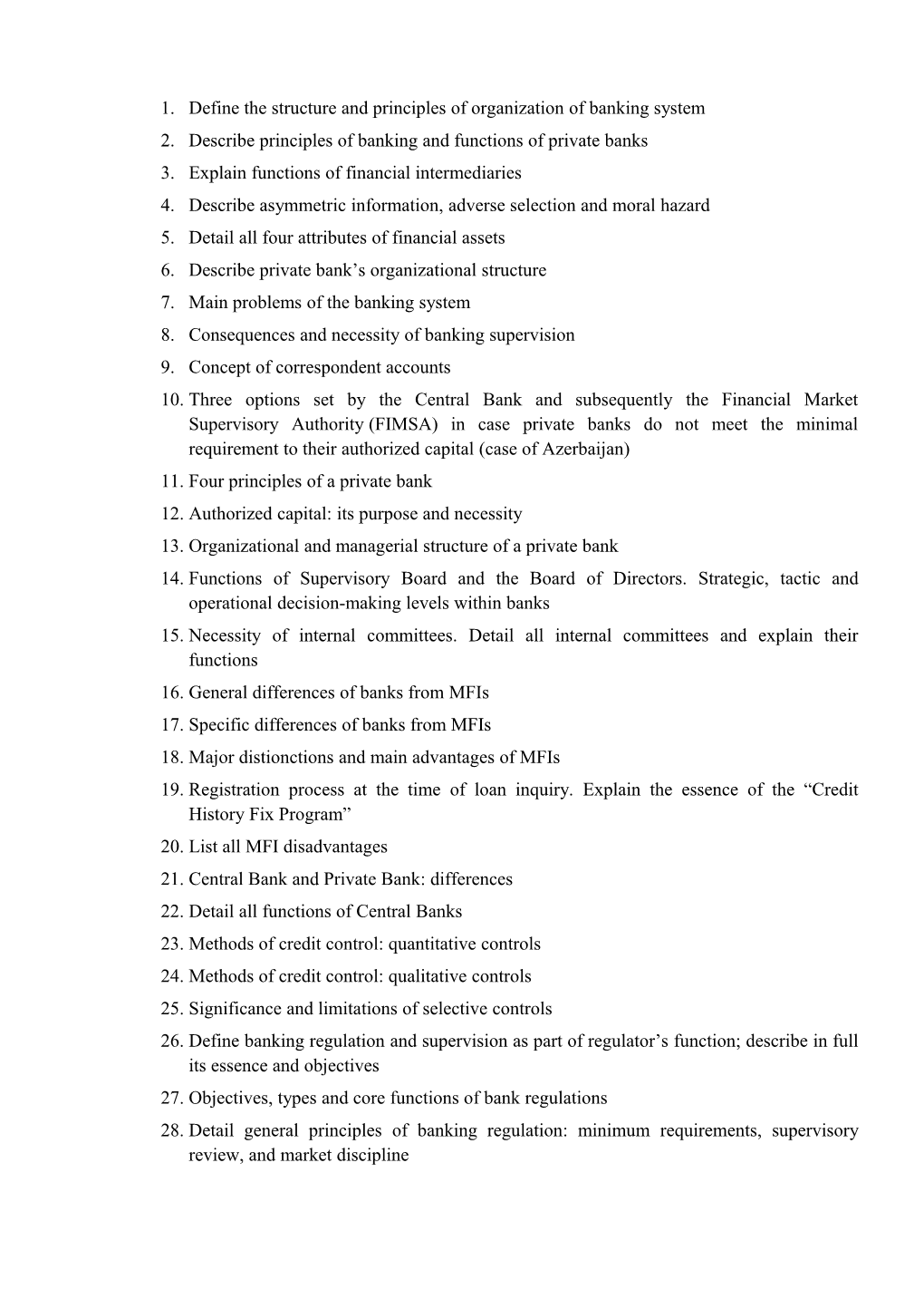 Define the Structure and Principles of Organization of Banking System