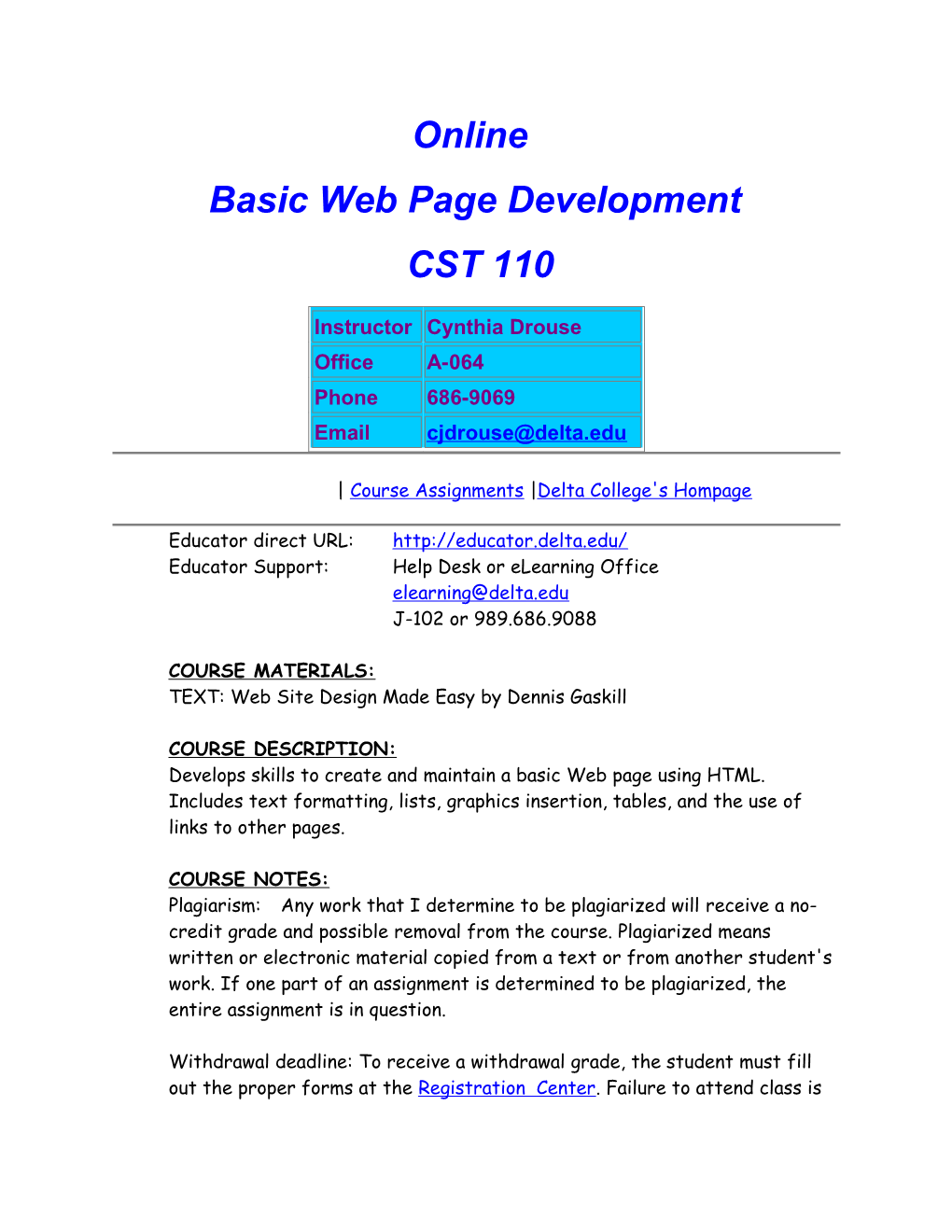 Basic Web Page Development