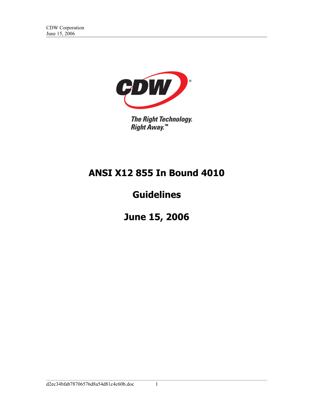 ANSI X12 855 in Bound 4010