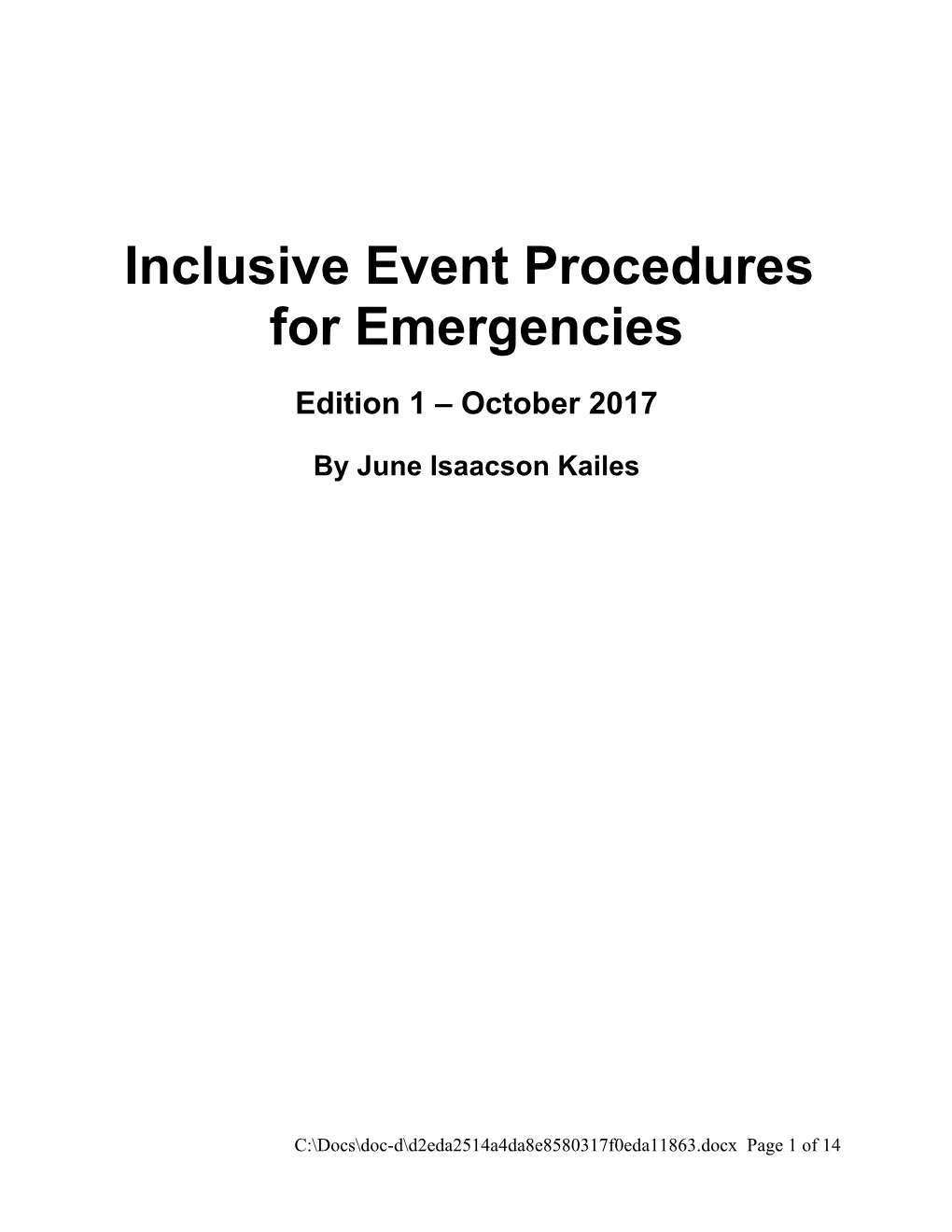 Inclusive Event Procedures