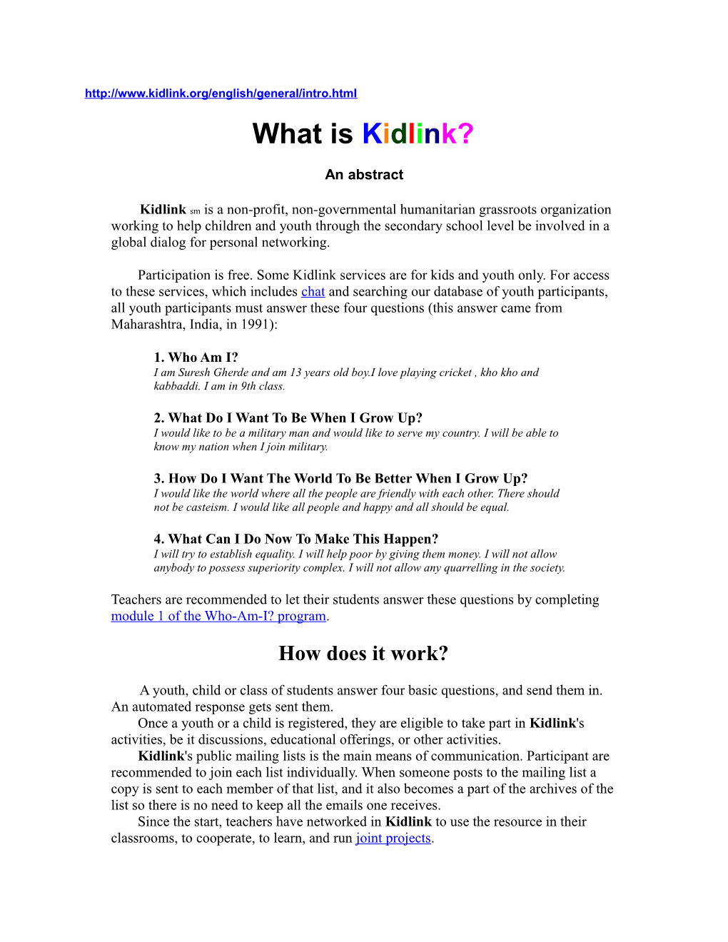 What Is Kidlink
