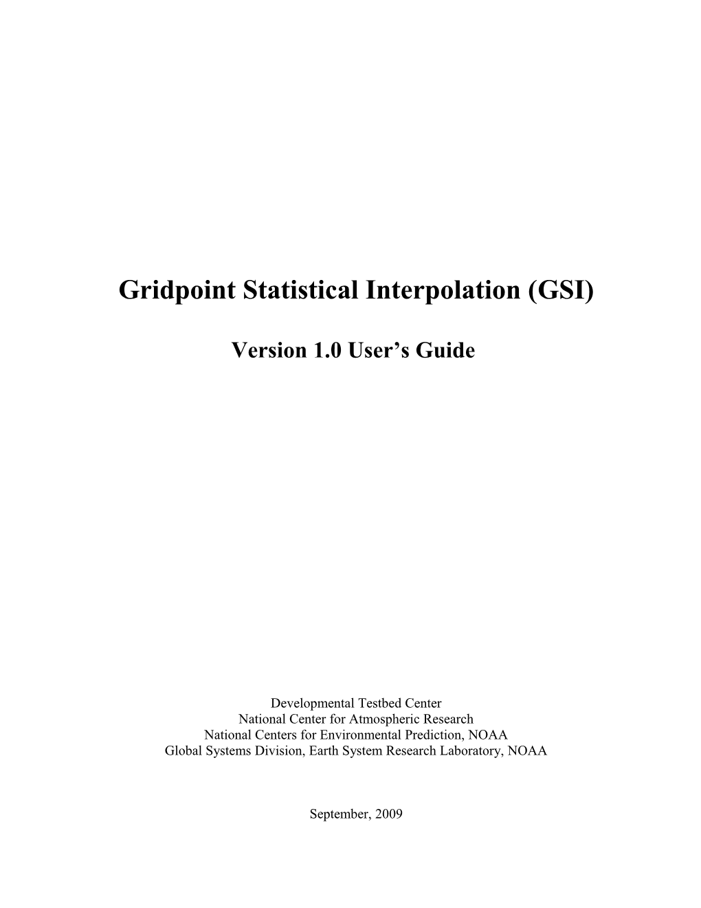 User S Guide for GSI