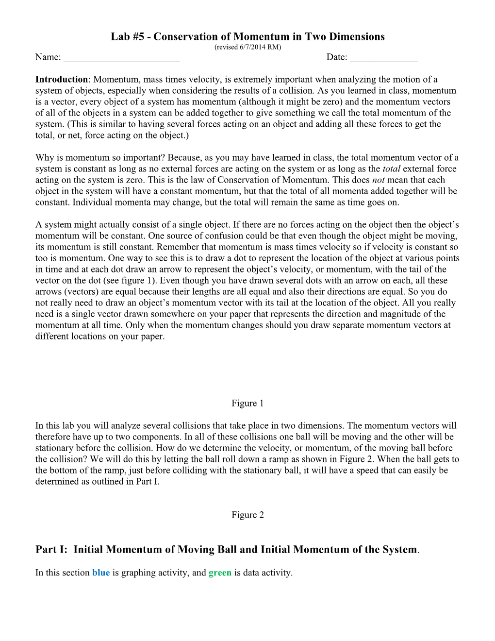 Lab #5 -Conservation of Momentum in Two Dimensions