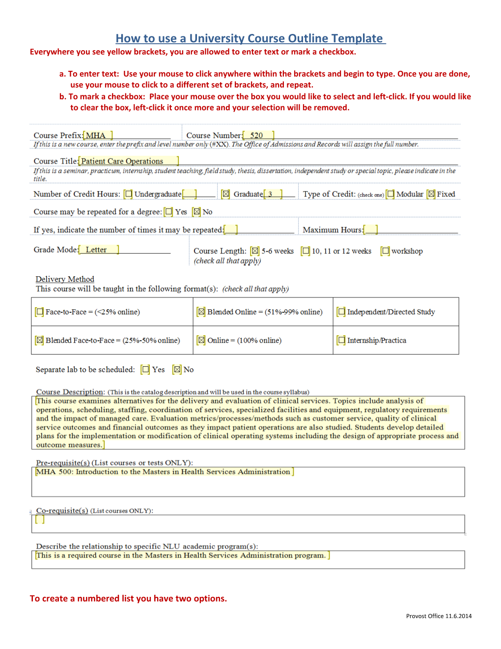 How to Use a University Course Outline Template