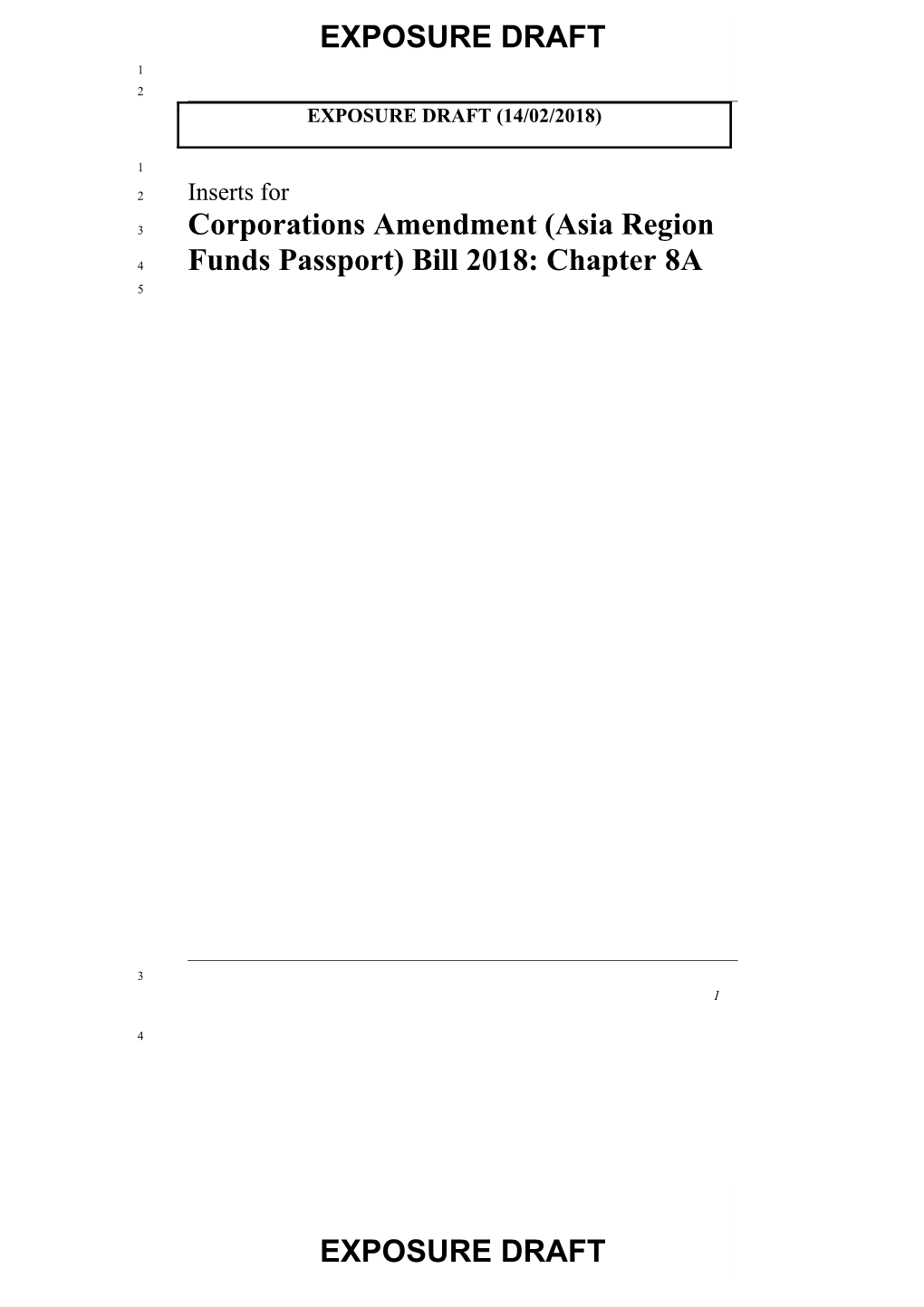 Exposure Draft - Corporations Amendment (Asia Region Funds Passport) Bill 2018: Chapter 8A