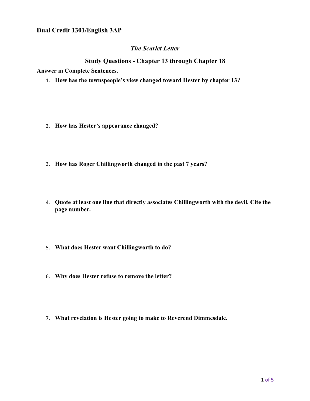Study Questions - Chapter 13 Through Chapter 18