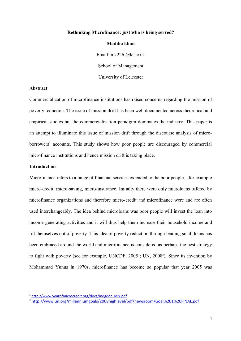 Rethinking Microfinance: Just Who Is Being Served