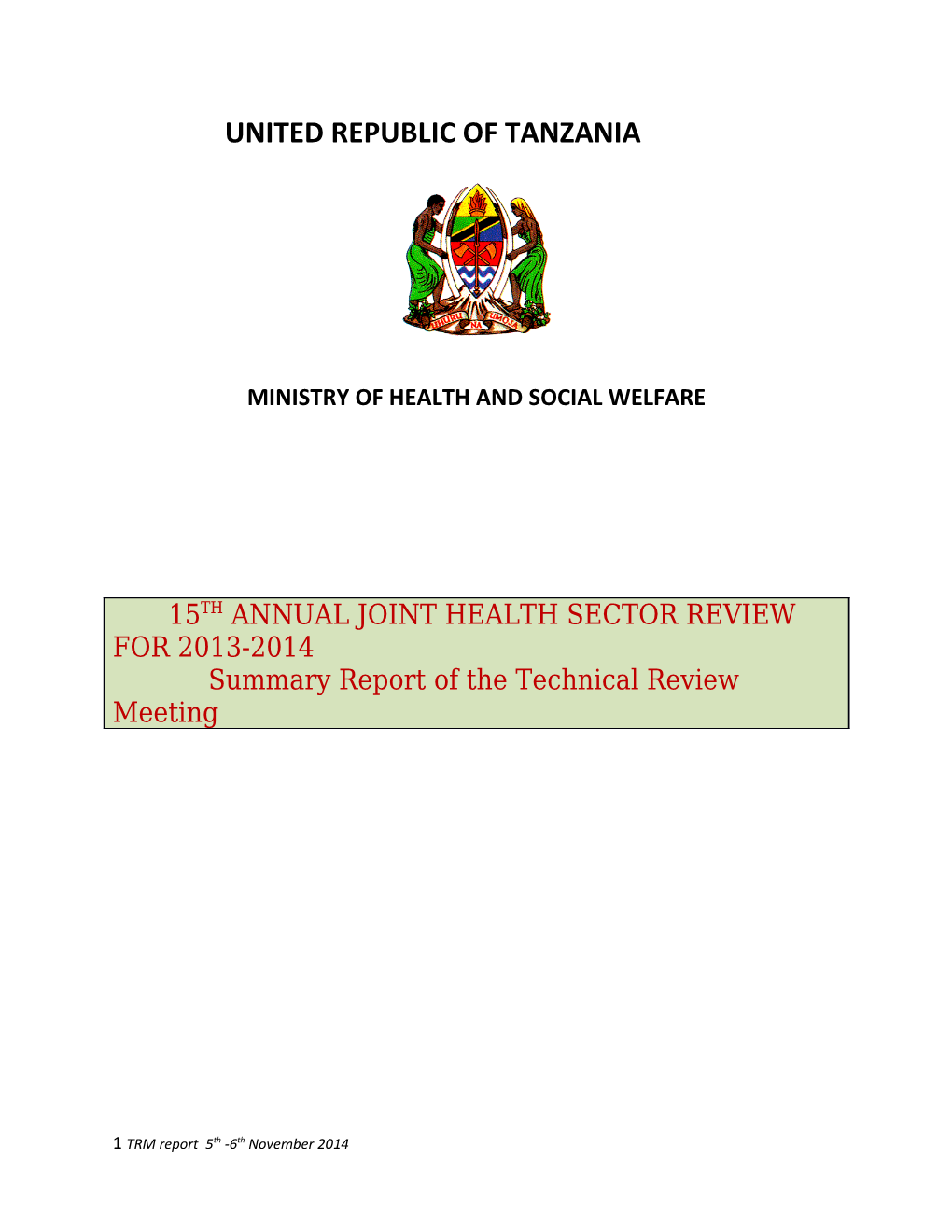 Ministry of Health and Social Welfare