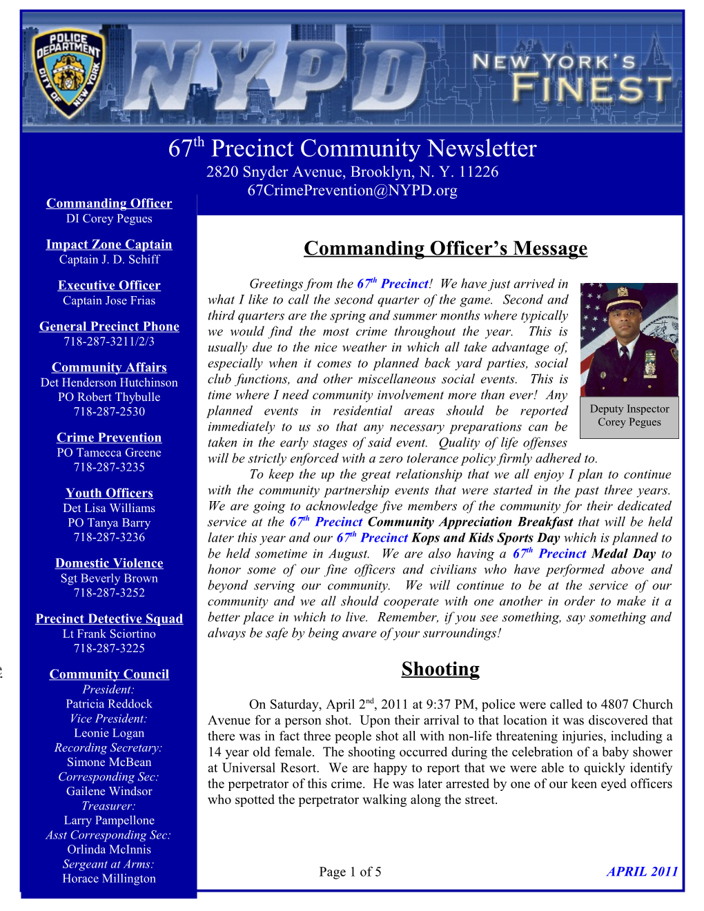 Commanding Officer S Message