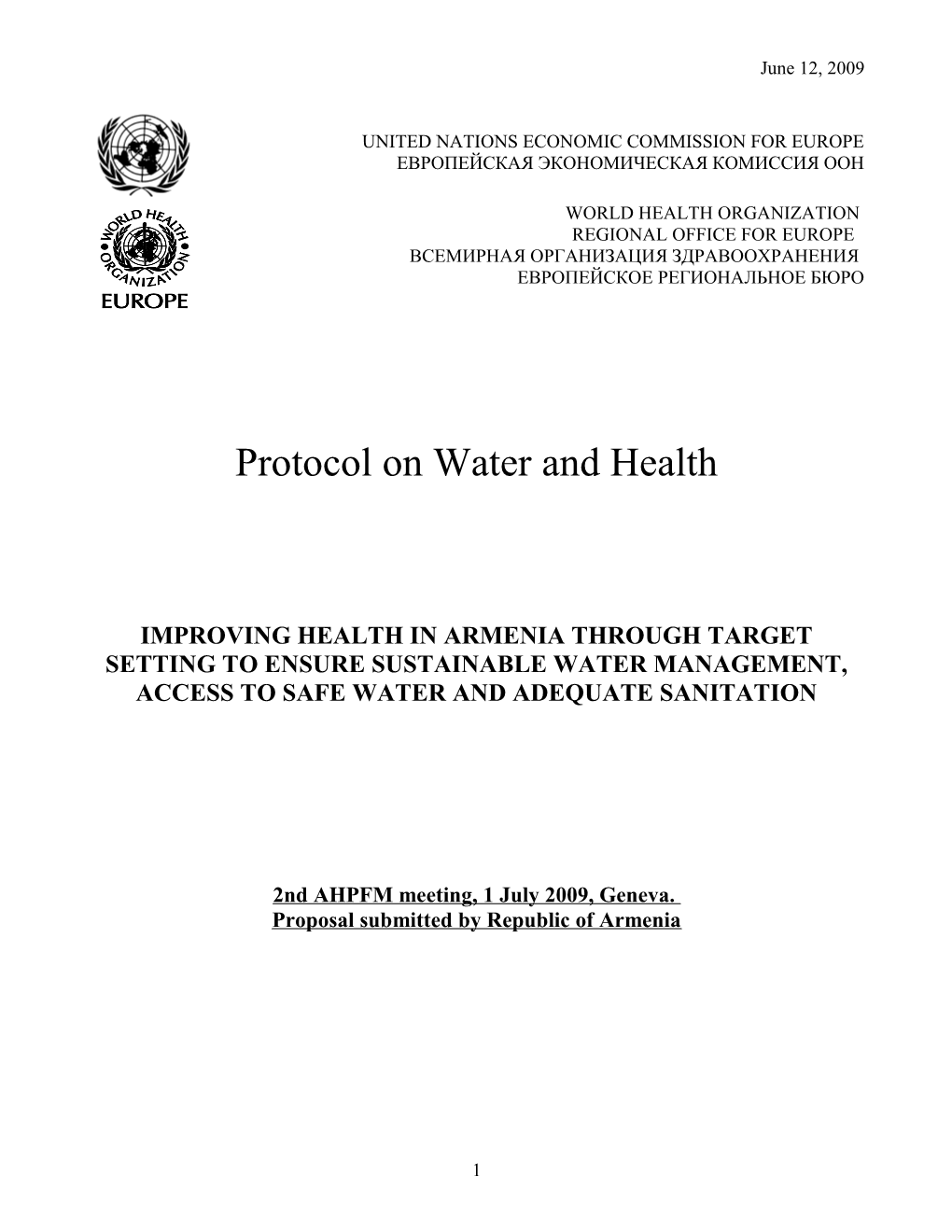 Protocol on Water and Health