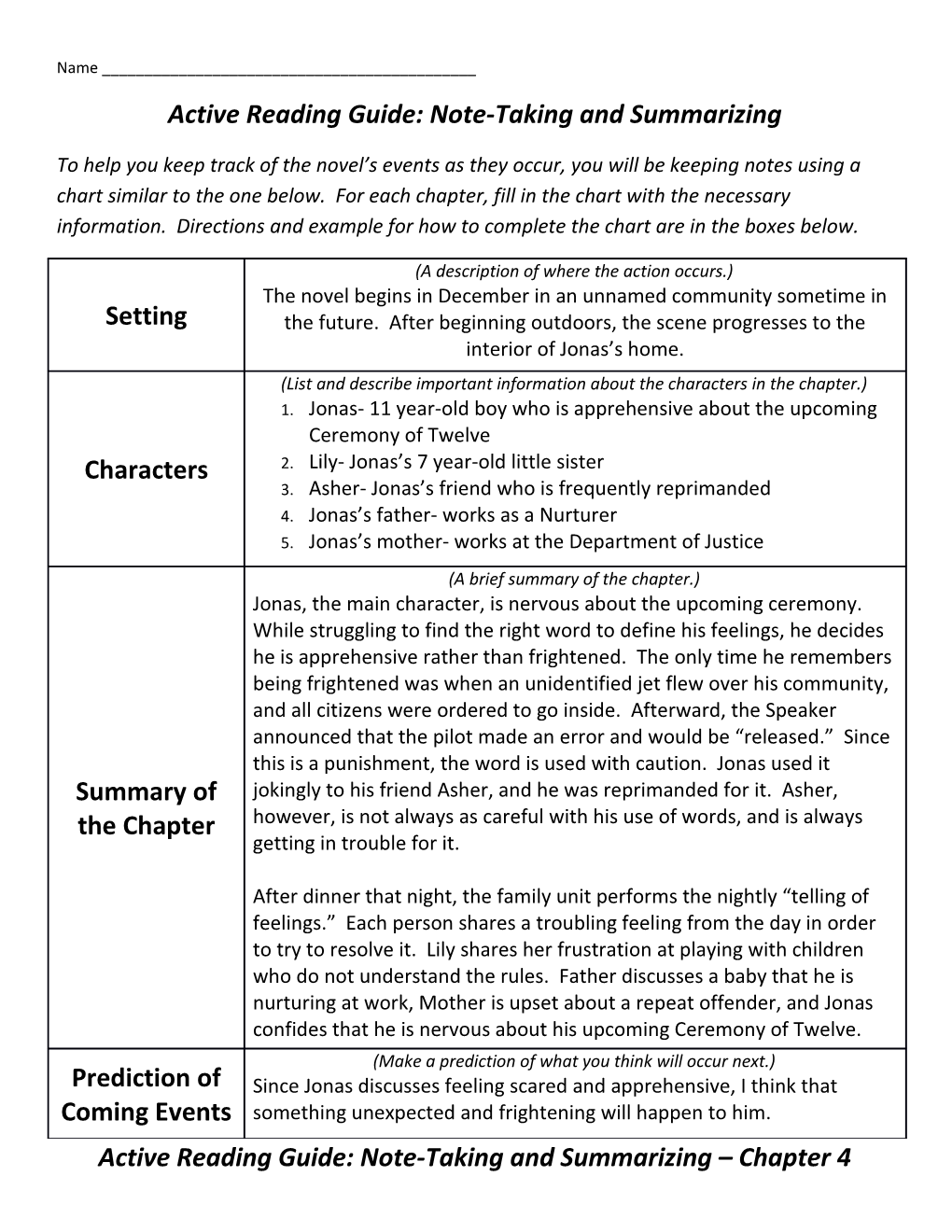 Active Reading Guide: Note-Taking and Summarizing