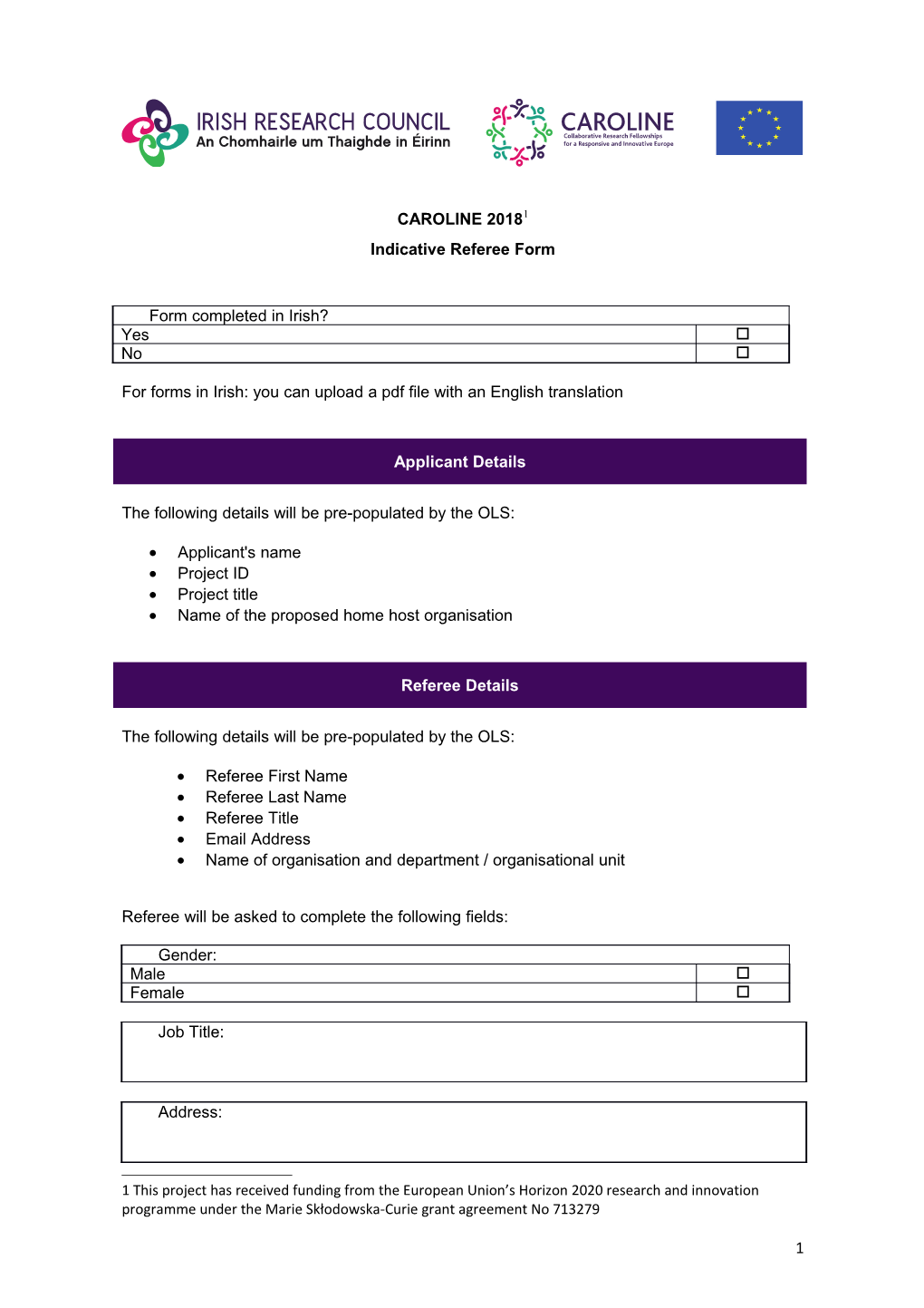 CAROLINE 2017 Indicative Referee Form