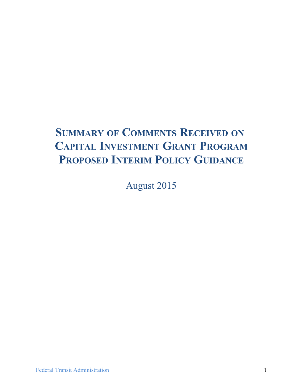 Capital Investment Grant Program