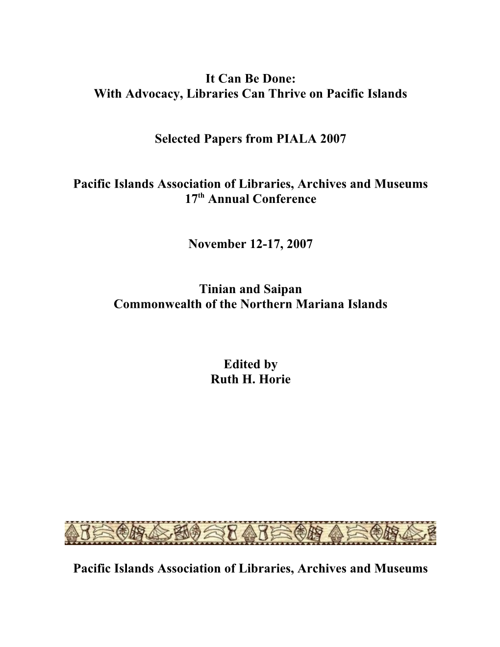 Pacific Islands Association of Libraries and Archives