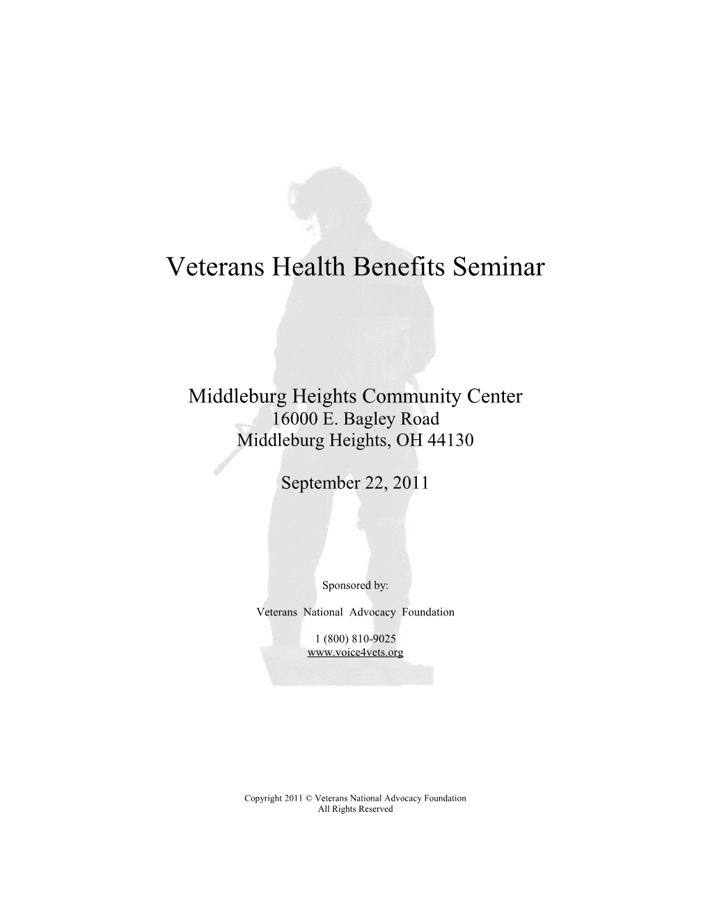 Veterans Health Benefits Seminar