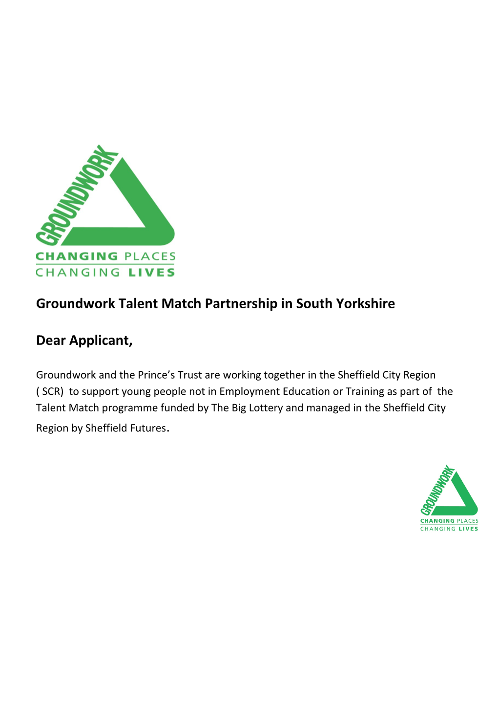Groundwork Talent Match Partnership in South Yorkshire